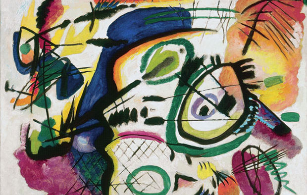 Wassily Kandinsky (Russian, 1866–1944) <cite>Fragment I for Composition VII (Center)</cite>, 1913 Oil on canvas 34 15/16 × 39 7/16 in. (88.74 × 100.17 cm) Gift of Mrs. Harry Lynde Bradley M1958.12 Photographer credit: Larry Sanders #169; Artists Rights Society (ARS), New York / ADAGP, Paris